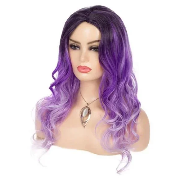 Hair Wiwige Long Curly Wavy Ombre Purple Wigs For Women